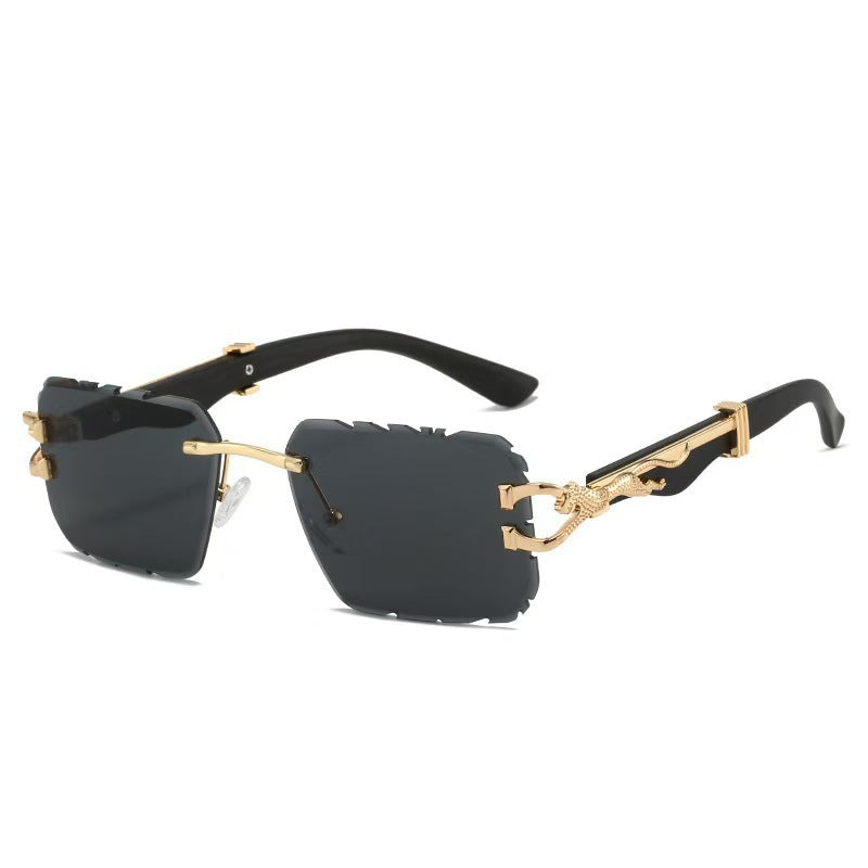New Women's Frameless Sunglasses Distinctive Square Sunglasses Men's High Sense Fashion Cross-Border Cut-Edge Sunglasses