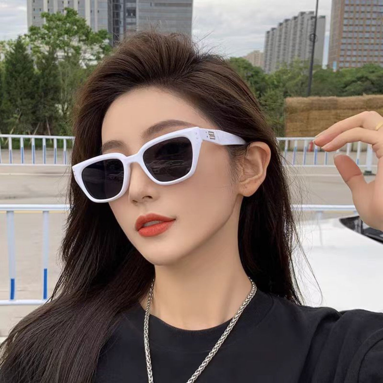 New Gm Sunglasses for Women, High-End Fashion, Internet Celebrity Retro Sunglasses, Men's Cat-Eye Anti-Uv Polarized Glasses