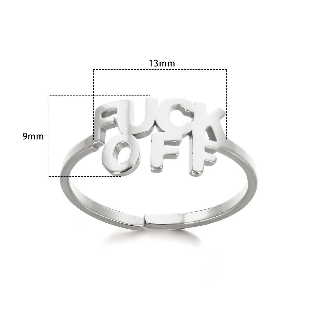 Cross-border European and American explosions stainless steel ring adjustable geometric ring 18k furnace electroplated titanium steel ring wholesale