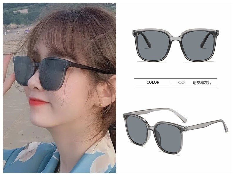 Metal Hinge Polarized Sunglasses for Women with Round Faces, High-End New Large Frame Anti-Uv Driving Sunglasses for Men