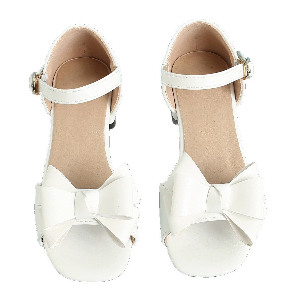 2026 Summer Hot-Selling Girls' White High-Heeled Buckle Sandals Children's Performance Shoes Fashionable Versatile Princess Sandals