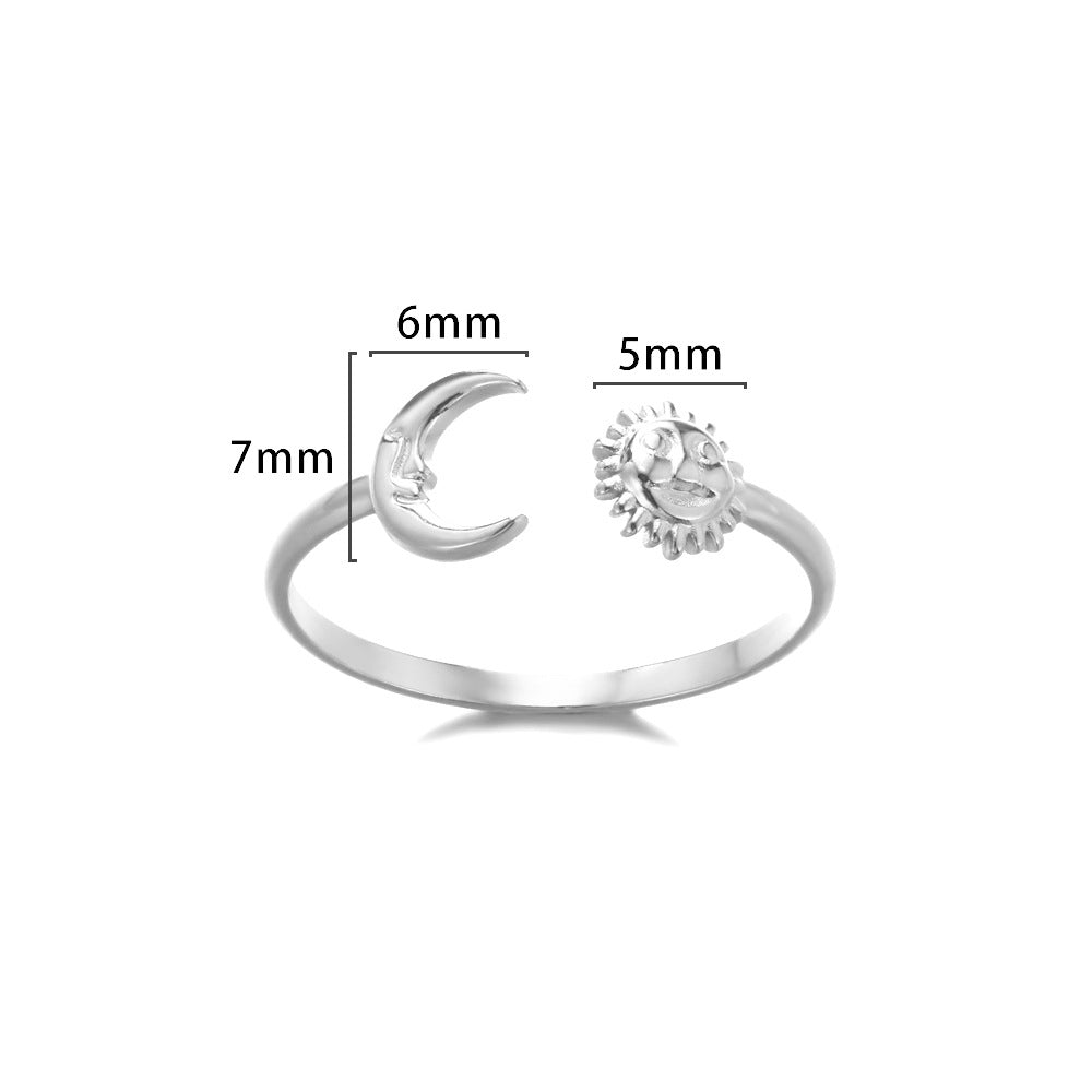 Cross-border European and American explosions stainless steel ring adjustable geometric ring 18k furnace electroplated titanium steel ring wholesale