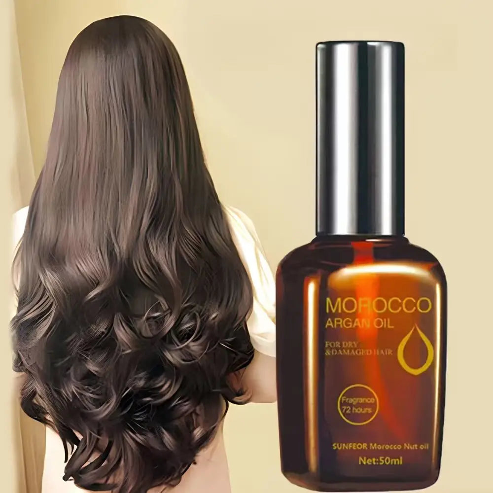 Morocco nut hair care essential oil, multi-effect use, moisturize, smooth and shine hair, improve curls, perm, knots, dryness