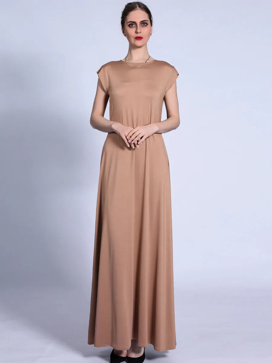 Muslim Women Arabic Dubai Abaya Sleeveless Long Dress Kaftan Modest Robe Femme Islam African Solid Soft Maxi Dresses Clothing