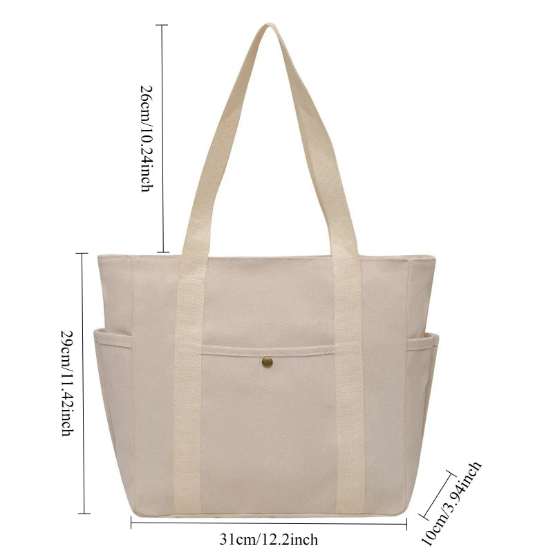 Women Large Capacity Canvas Tote Bags for Work Commuting Shopping Carrying Bag College Student Outfit Book Shoulder Bags