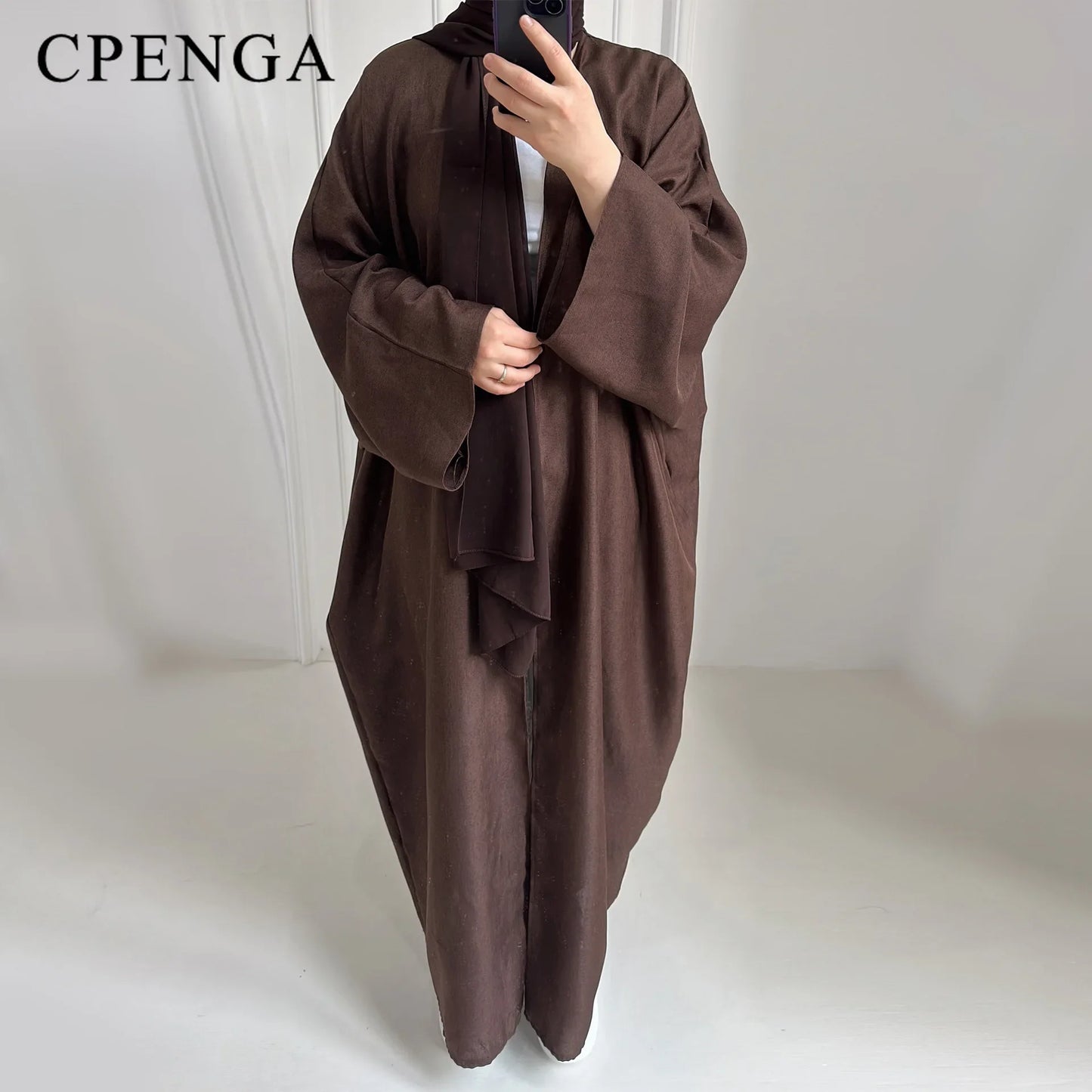 Eid Ramadan Open Abaya for Women Plain Dubai Causal Cotton Linen Modest Abayas Kimono Turkey Muslim Coat Islamic Clothing Robe