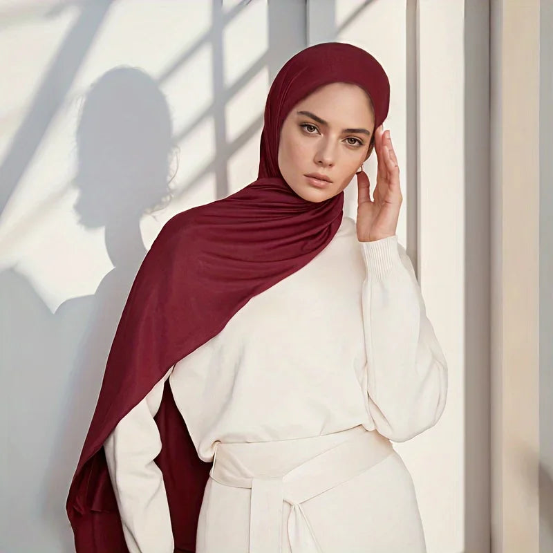 58 Color Muslim Woman Model Hijabs Sweat Long Scarf Malay Mercerized Cotton Turban Warm Shawl Women Turban for Ladies 170*60cm