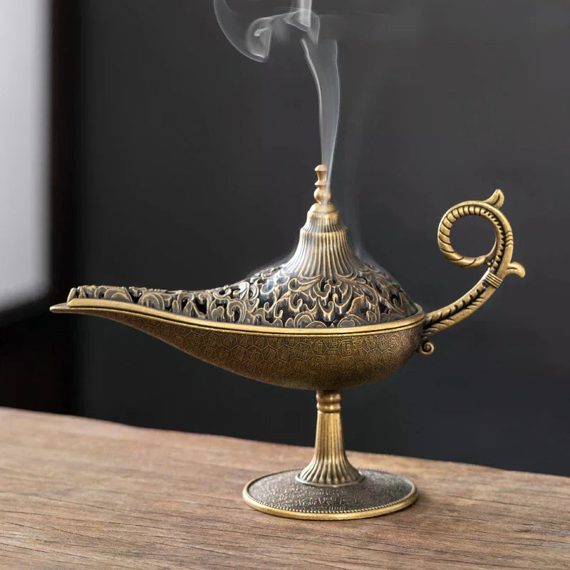 Antique Arabic Style Metal Incense Burner & Candle Holder