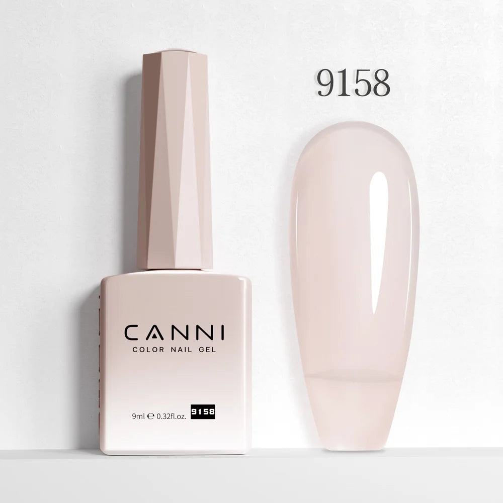 Canni Nail Gel Polish Jelly Nude Color HEMA FREE 9ml Transparent Semi Permanent Natural Nude Collection French Nail Gel Lacquer