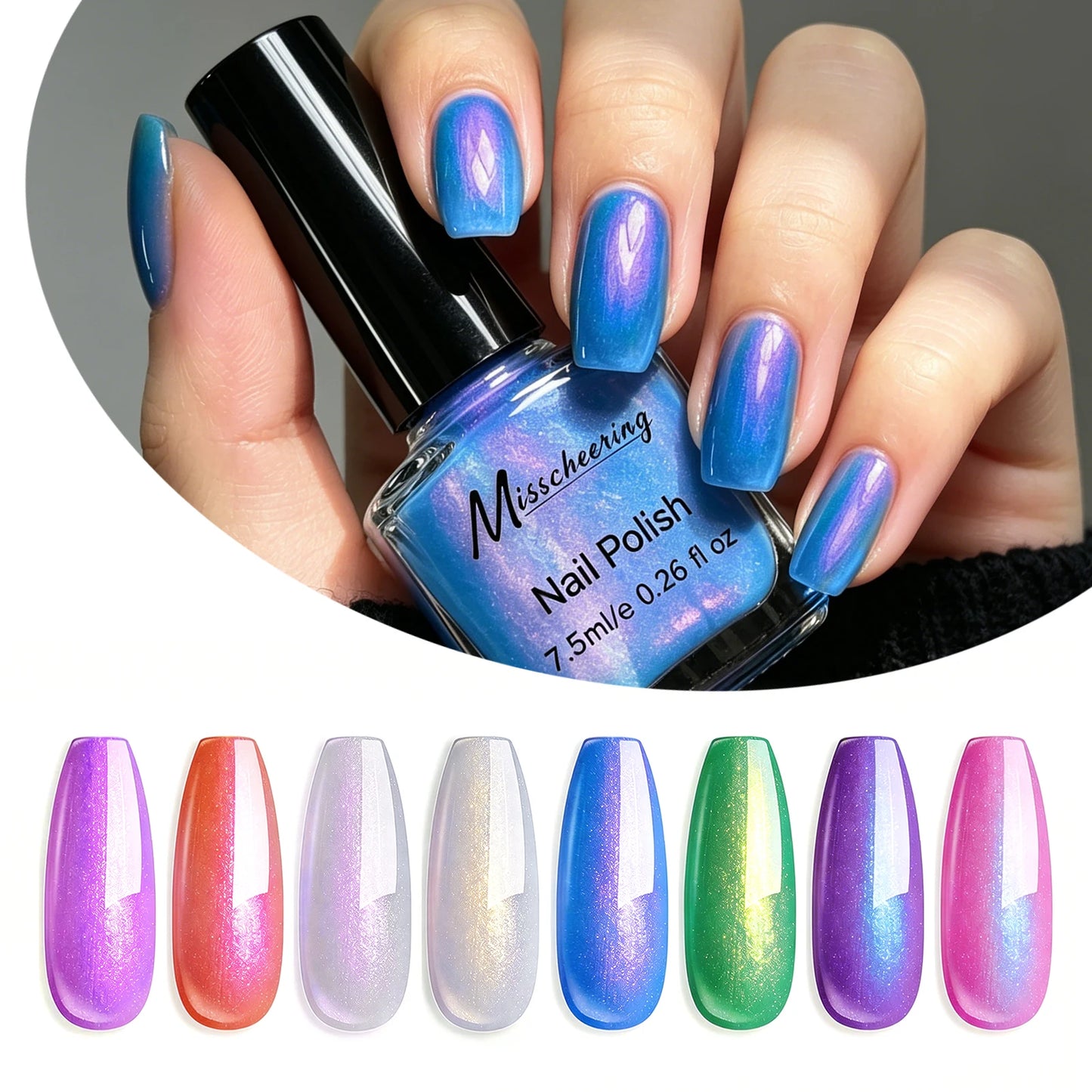 Misscheering 7.5ml Pearlescent Water-Based Nail Polish