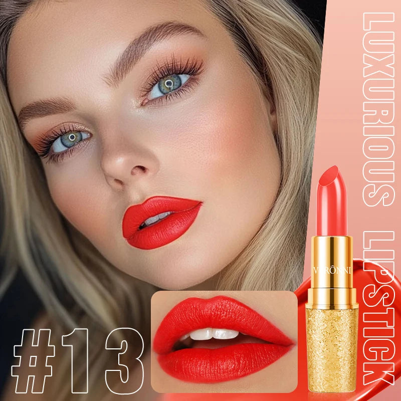 Matte Lipstick Long Lasting Waterproof Lip Stick Smudge-free Classic Highly Pigmented Velvet Finish Lip Tint Makeup