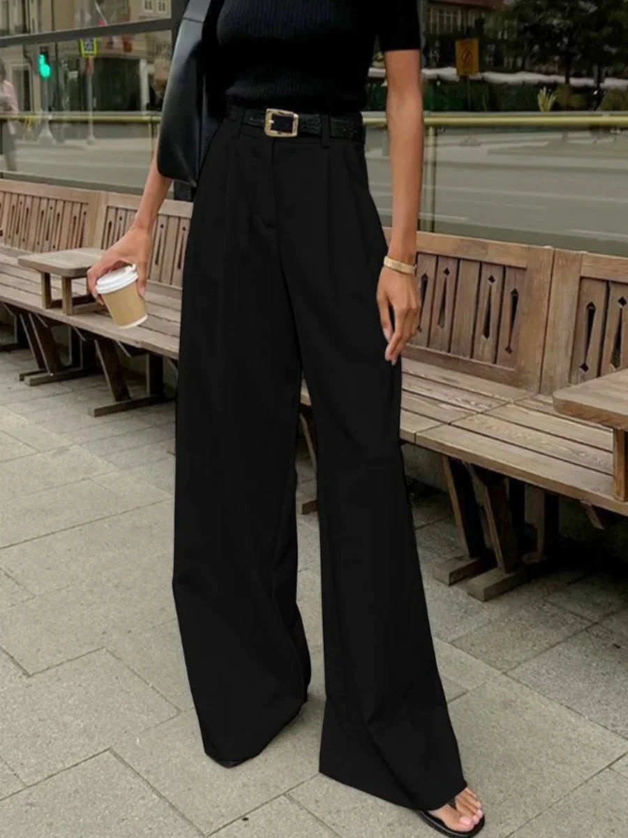 Women's Pants Formal Office Wear Women White Loose High Waist Baggy Suit Wide Leg Trousers 2026 Autumn Casual Fashion Clothes