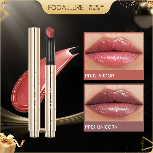 FOCALLURE Pearlescent Lip Glosses Stick Moisturizing Long Lasting Sexy Sparkling Lip Balms Shimmer Lipstick Pen Makeup Cosmetics