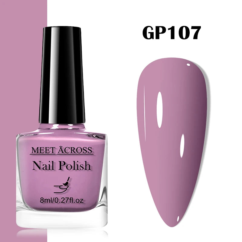 MEET ACROSS 8ml Wine Red Color Water-Based Peel Off Nail Polish Glass Bottle Christmas Nail Art Polish DIY Design No Need Lamp