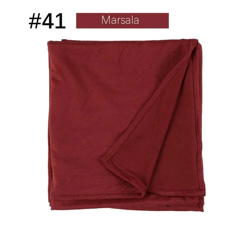 58 Color Muslim Woman Model Hijabs Sweat Long Scarf Malay Mercerized Cotton Turban Warm Shawl Women Turban for Ladies 170*60cm