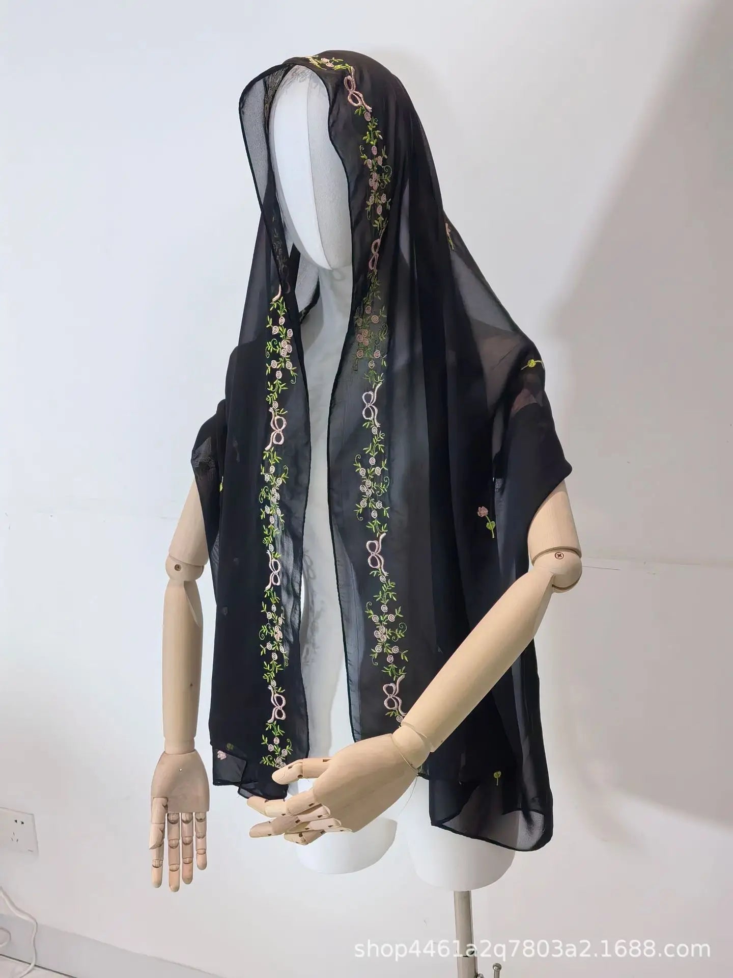 Luxurious Floral Embroidery Hijab Dress for Muslim Women Elegant Dubai Modest Abaya Eid Islam Party Jalabiya Turkey Kaftan Robe