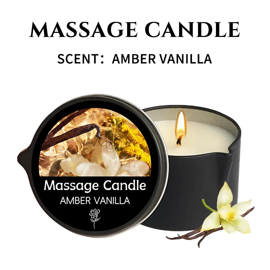 Amber Vanilla Soy Wax Aromatherapy & Massage Candle