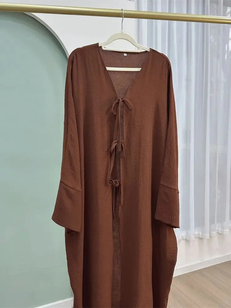 Eid Plain Kimono Abaya Dubai Turkey Islam Muslim Modest Dress Caftan Prayer Clothes Abayas For Women Kaftan Robe Femme Musulmane