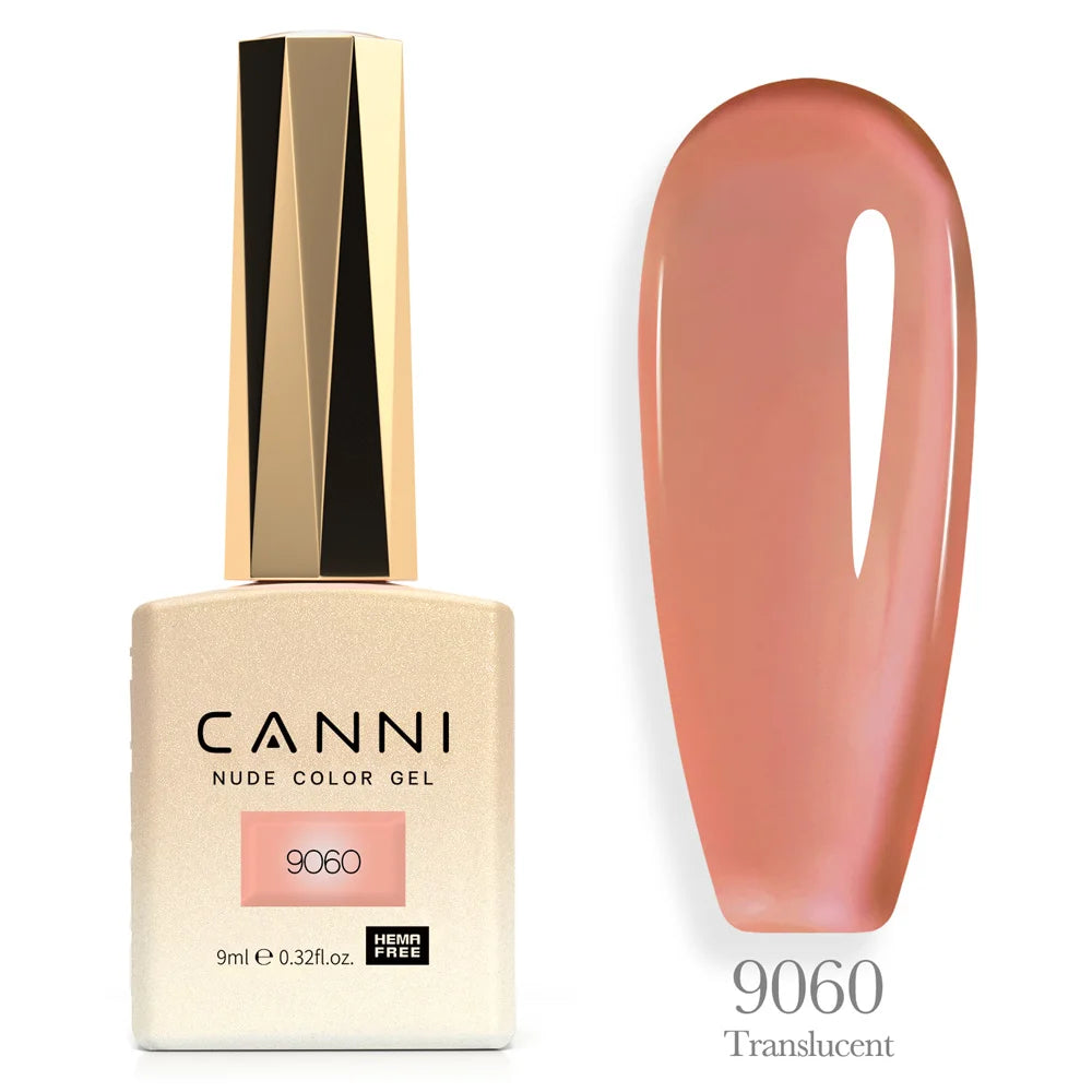 Canni Nail Gel Polish Jelly Nude Color HEMA FREE 9ml Transparent Semi Permanent Natural Nude Collection French Nail Gel Lacquer