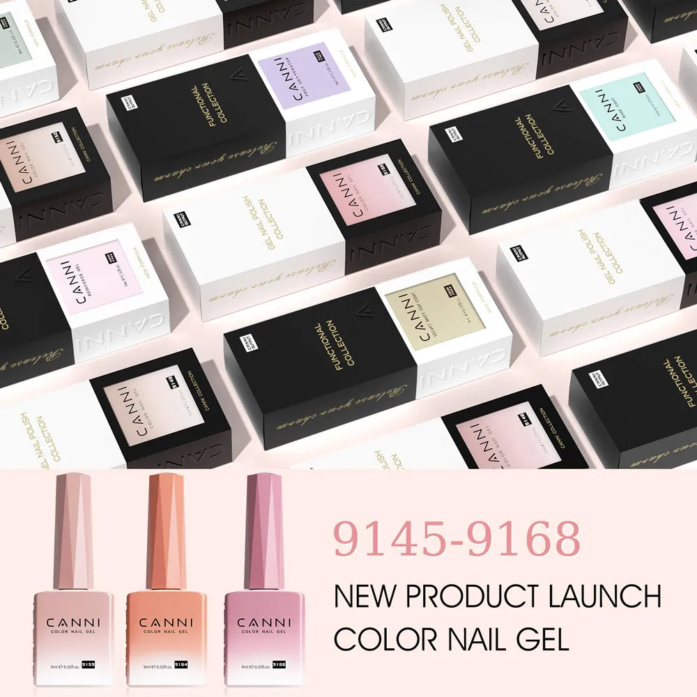 Canni Nail Gel Polish Jelly Nude Color HEMA FREE 9ml Transparent Semi Permanent Natural Nude Collection French Nail Gel Lacquer