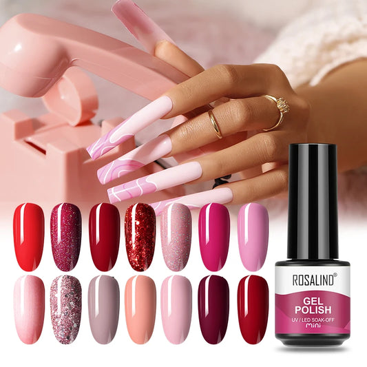 ROSALIND Nail Gel Polish Semipermanent UV Led Esmalte For Nail Art Varnish Hybrid Top Coat Regular Polish Gel Nail Accessories