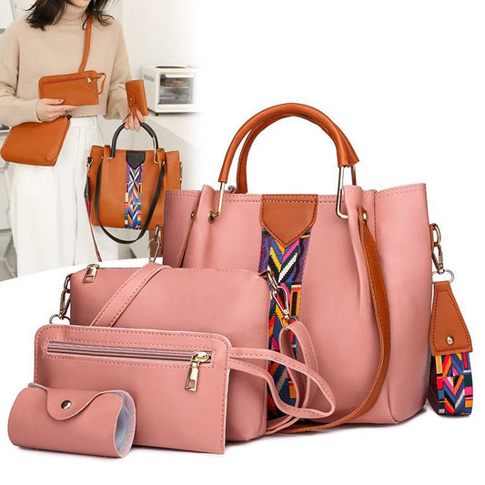 Luxury Handbag Large Capacity Tote Bag 4 Pcs Women's Bag Fashion Shoulder Bag Wallet Card Case