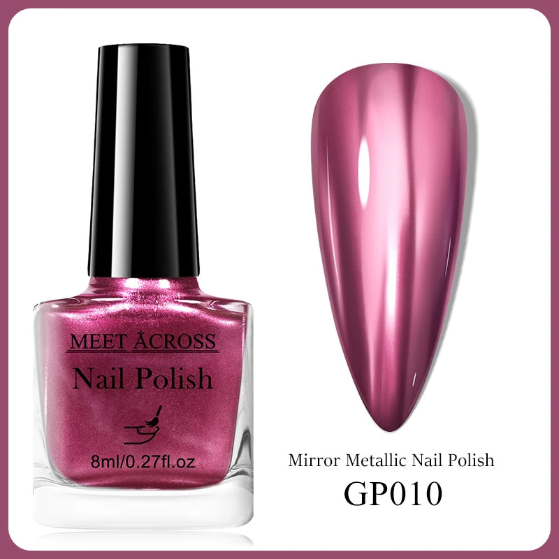 MEET ACROSS 8ml Wine Red Color Water-Based Peel Off Nail Polish Glass Bottle Christmas Nail Art Polish DIY Design No Need Lamp
