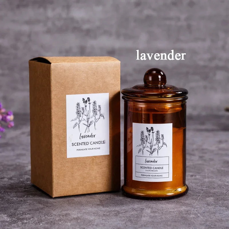 Vintage Glass Jar Soy Wax Scented Aromatherapy Candle
