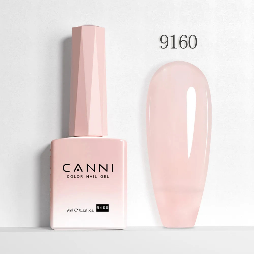 Canni Nail Gel Polish Jelly Nude Color HEMA FREE 9ml Transparent Semi Permanent Natural Nude Collection French Nail Gel Lacquer