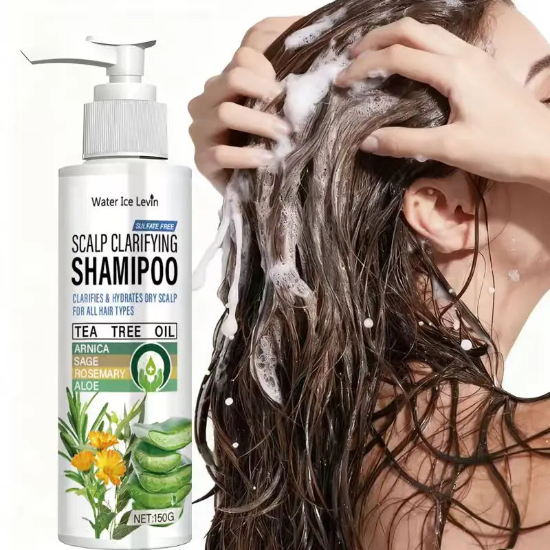 Water Ice Levin Sulfate-Free Scalp Clarifying Shampoo with Tea Tree Oil & Aloe – Hydrates Dry Scalp, Shines for All Hair Types
