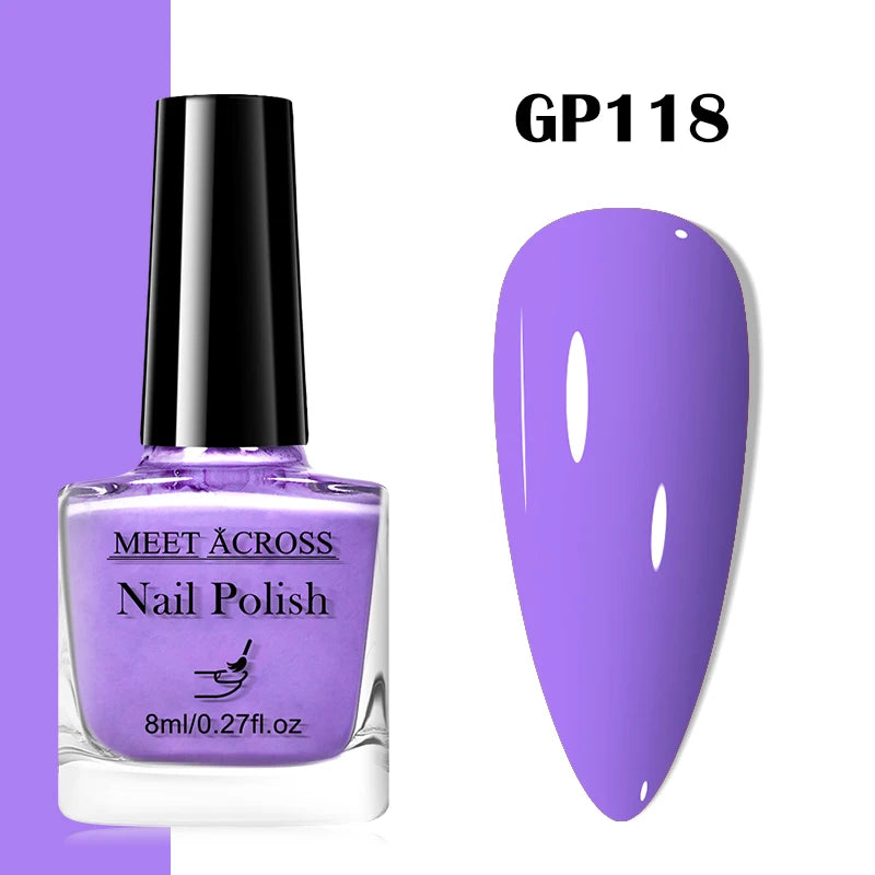 MEET ACROSS 8ml Wine Red Color Water-Based Peel Off Nail Polish Glass Bottle Christmas Nail Art Polish DIY Design No Need Lamp