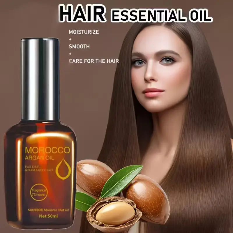 Morocco nut hair care essential oil, multi-effect use, moisturize, smooth and shine hair, improve curls, perm, knots, dryness