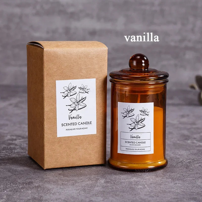 Vintage Glass Jar Soy Wax Scented Aromatherapy Candle