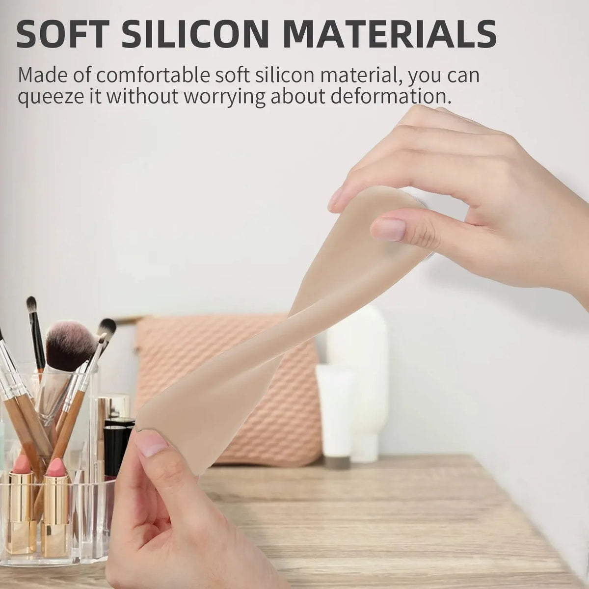 Silicone Brow Pencil Case Makeup Brush Eyeshadow Brush Storage Set Dust-Proof Simple Portable Travel Bag Specific