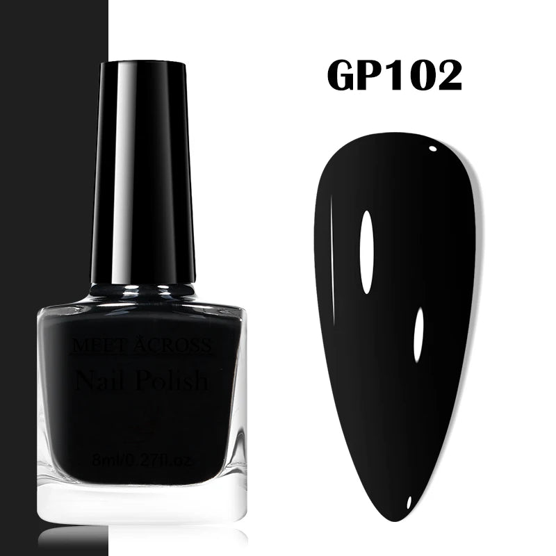 MEET ACROSS 8ml Wine Red Color Water-Based Peel Off Nail Polish Glass Bottle Christmas Nail Art Polish DIY Design No Need Lamp