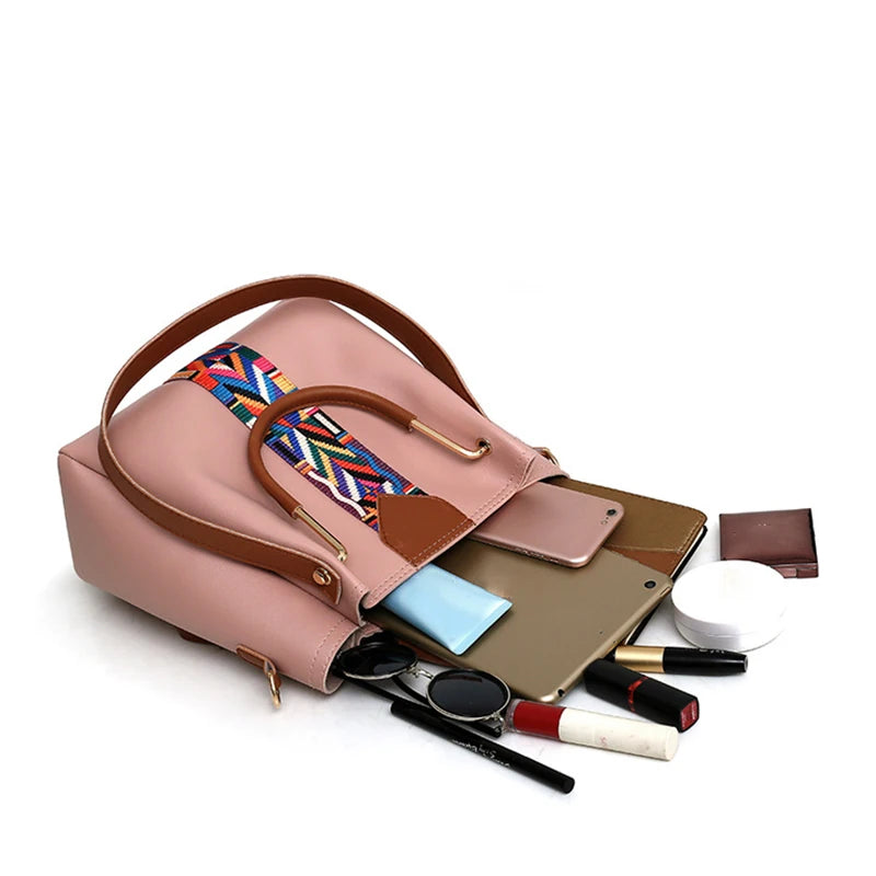 Luxury Handbag Large Capacity Tote Bag 4 Pcs Women's Bag Fashion Shoulder Bag Wallet Card Case