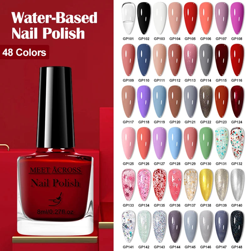 MEET ACROSS 8ml Peel-Off Water-Based Nail Polish