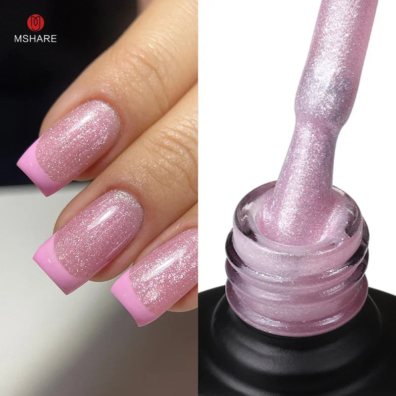MSHARE Milk Milky White Base Gel Polish Camouflage Color Rubber Base Nail base coat 10ml