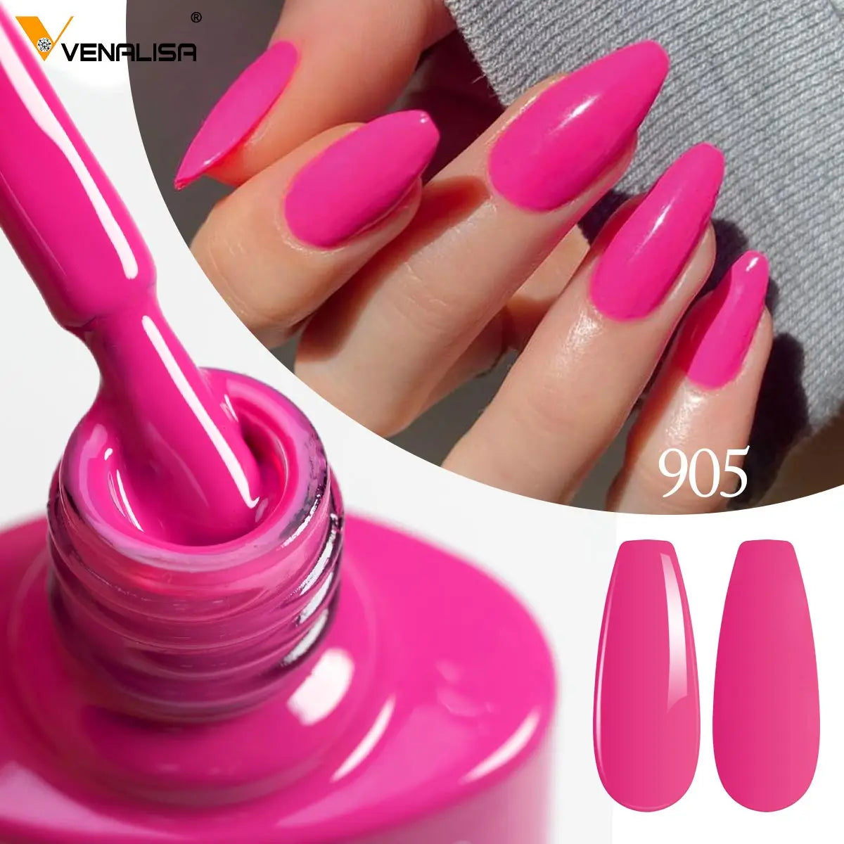 Venalisa Nail Gel Polish Full Coverage Beatuiful Color Glitter Color Matt Tempered Top Coat Soak Off Polish Gel Nail Manicure