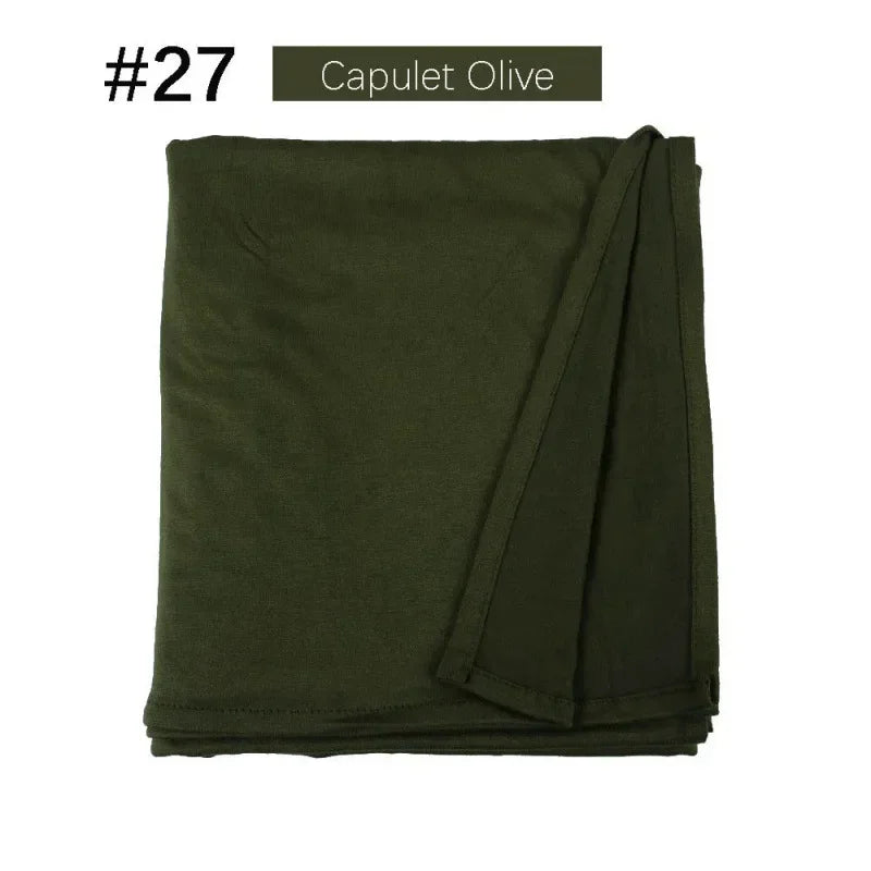 58 Color Muslim Woman Model Hijabs Sweat Long Scarf Malay Mercerized Cotton Turban Warm Shawl Women Turban for Ladies 170*60cm