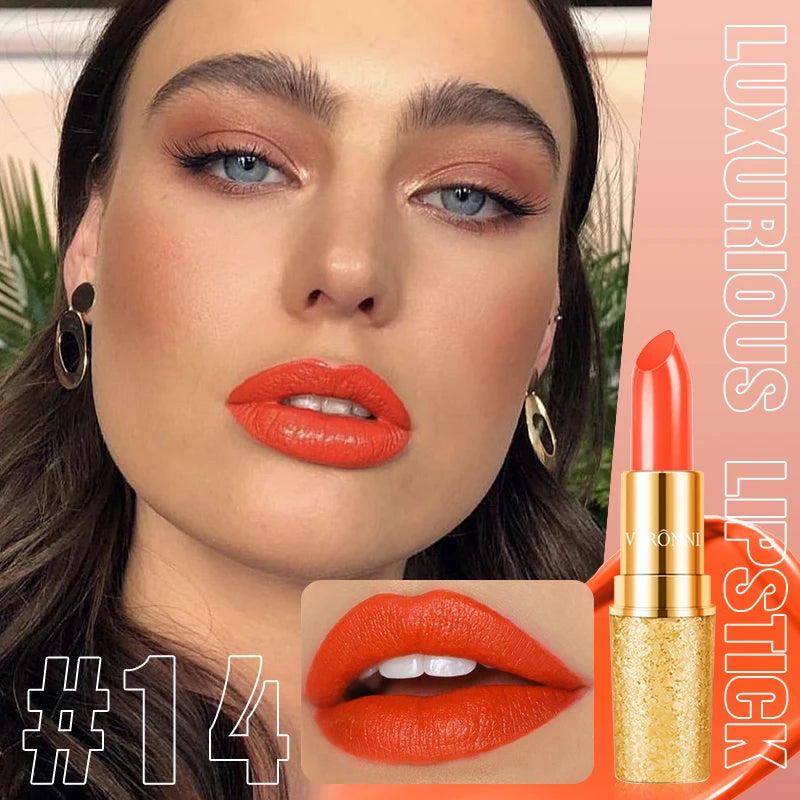 Matte Lipstick Long Lasting Waterproof Lip Stick Smudge-free Classic Highly Pigmented Velvet Finish Lip Tint Makeup