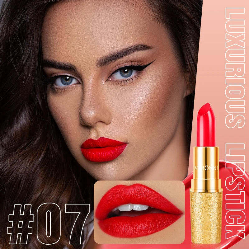 Matte Lipstick Long Lasting Waterproof Lip Stick Smudge-free Classic Highly Pigmented Velvet Finish Lip Tint Makeup