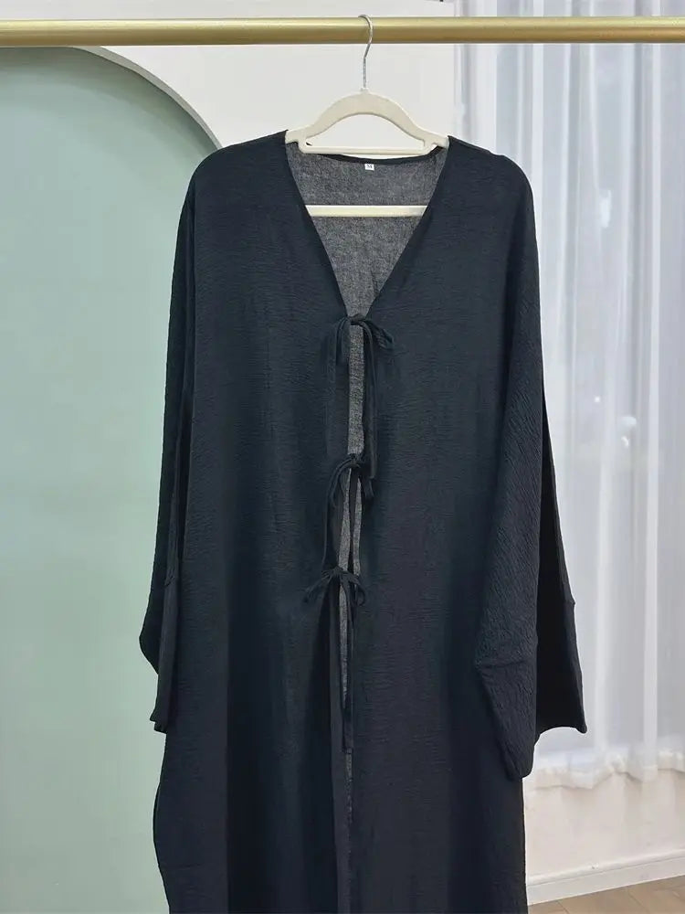 Eid Plain Kimono Abaya Dubai Turkey Islam Muslim Modest Dress Caftan Prayer Clothes Abayas For Women Kaftan Robe Femme Musulmane