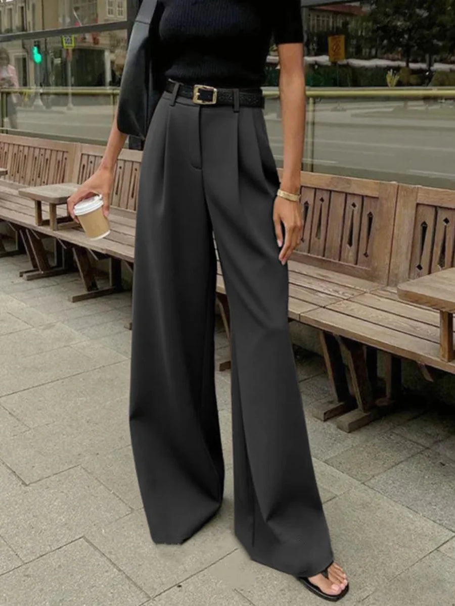 Women's Pants Formal Office Wear Women White Loose High Waist Baggy Suit Wide Leg Trousers 2026 Autumn Casual Fashion Clothes