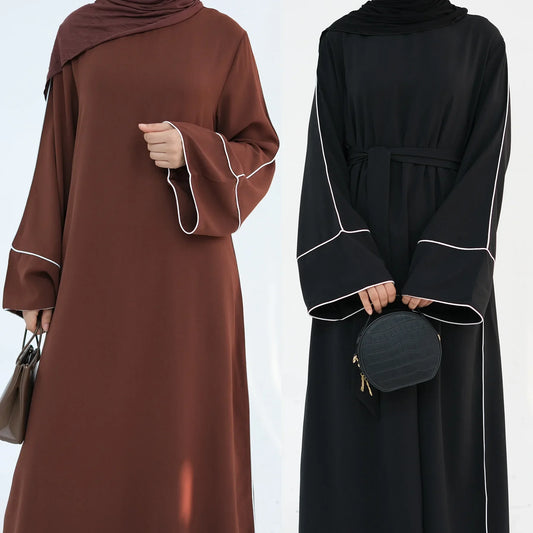 Luxury Silk Velvet Zipper Closed Abaya Dress