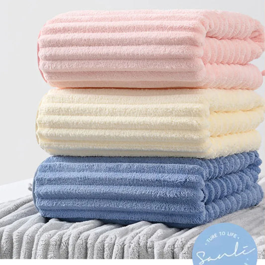Enlarged and thickened bath towel, suitable for women to wear and can be wrapped in cotton absorbent towels, couple, adult coral