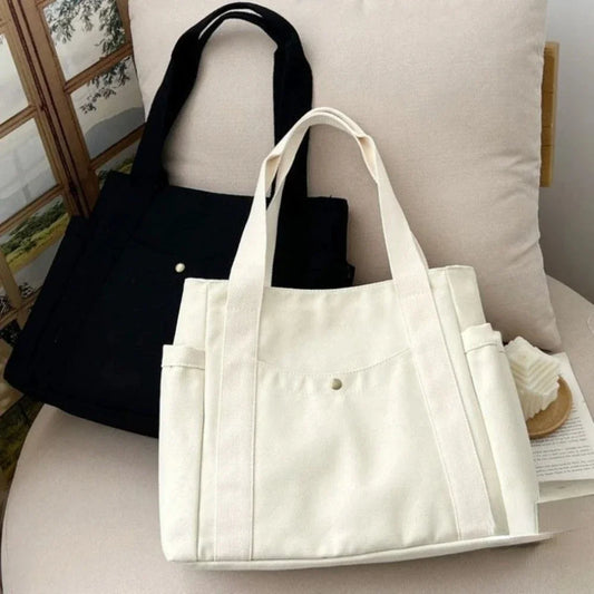 Women Large Capacity Canvas Tote Bags for Work Commuting Shopping Carrying Bag College Student Outfit Book Shoulder Bags