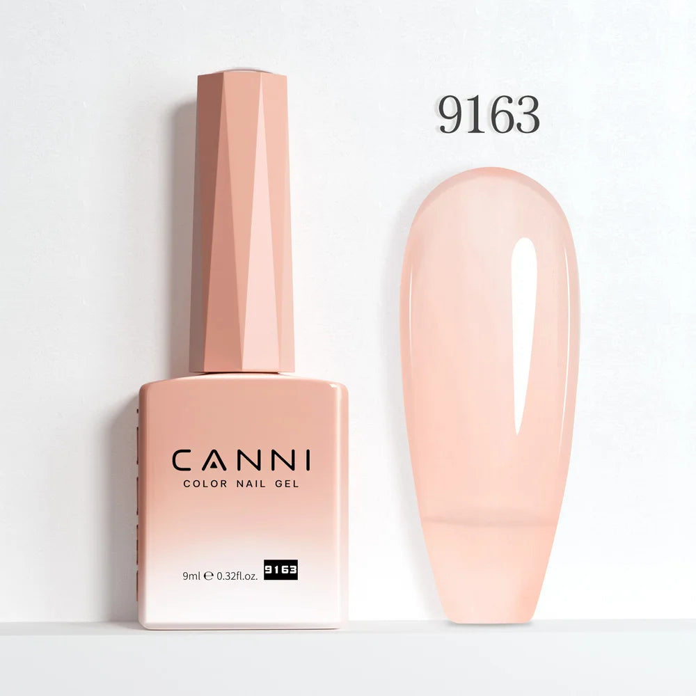 Canni Nail Gel Polish Jelly Nude Color HEMA FREE 9ml Transparent Semi Permanent Natural Nude Collection French Nail Gel Lacquer