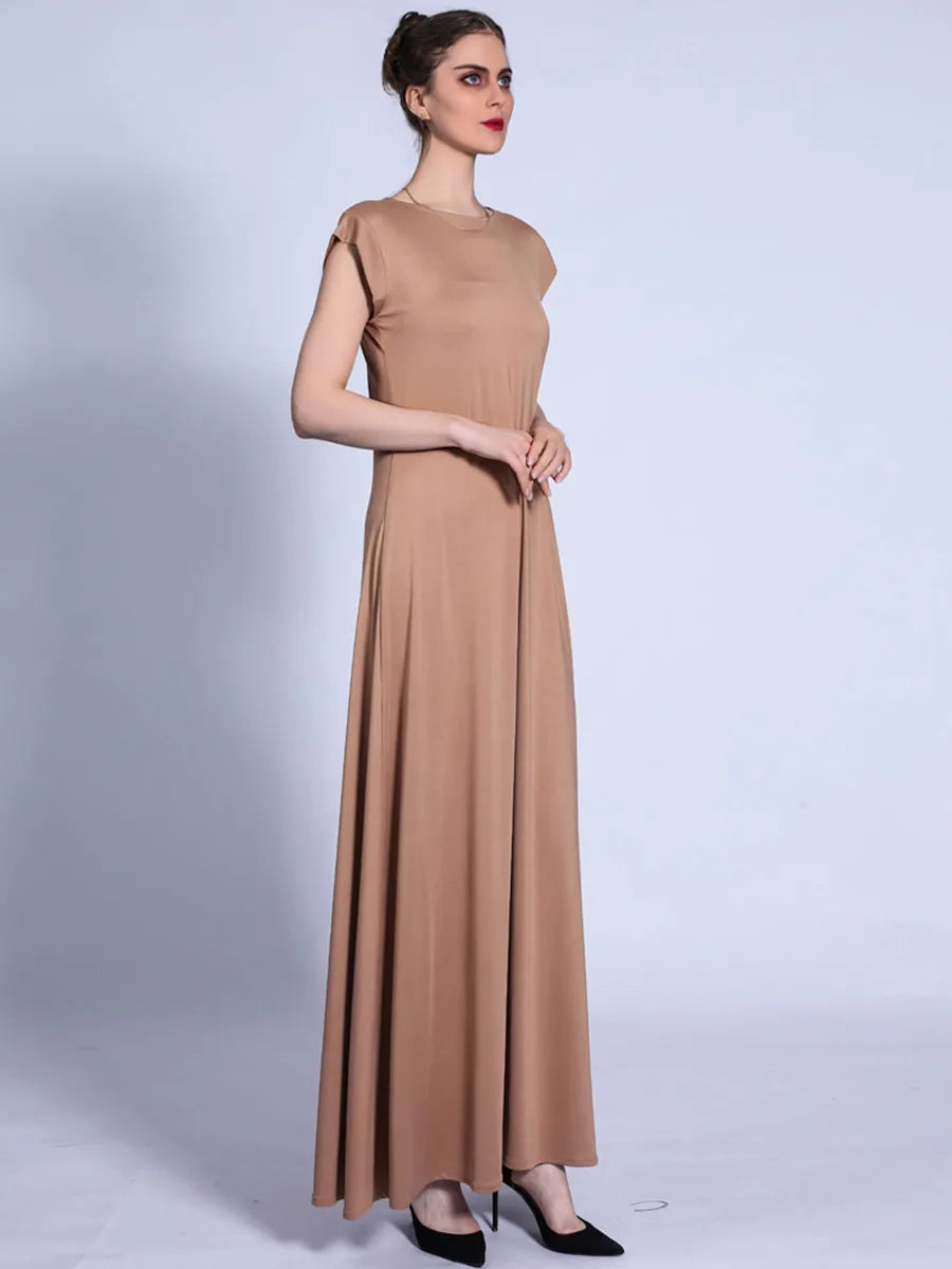 Muslim Women Arabic Dubai Abaya Sleeveless Long Dress Kaftan Modest Robe Femme Islam African Solid Soft Maxi Dresses Clothing