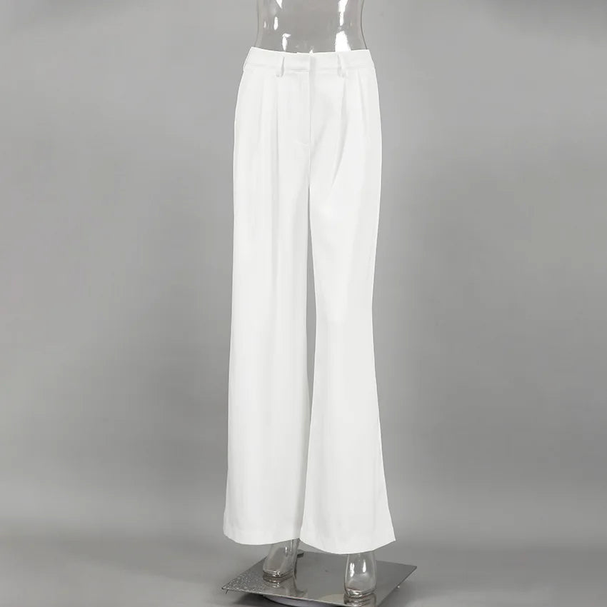 Women's Pants Formal Office Wear Women White Loose High Waist Baggy Suit Wide Leg Trousers 2026 Autumn Casual Fashion Clothes
